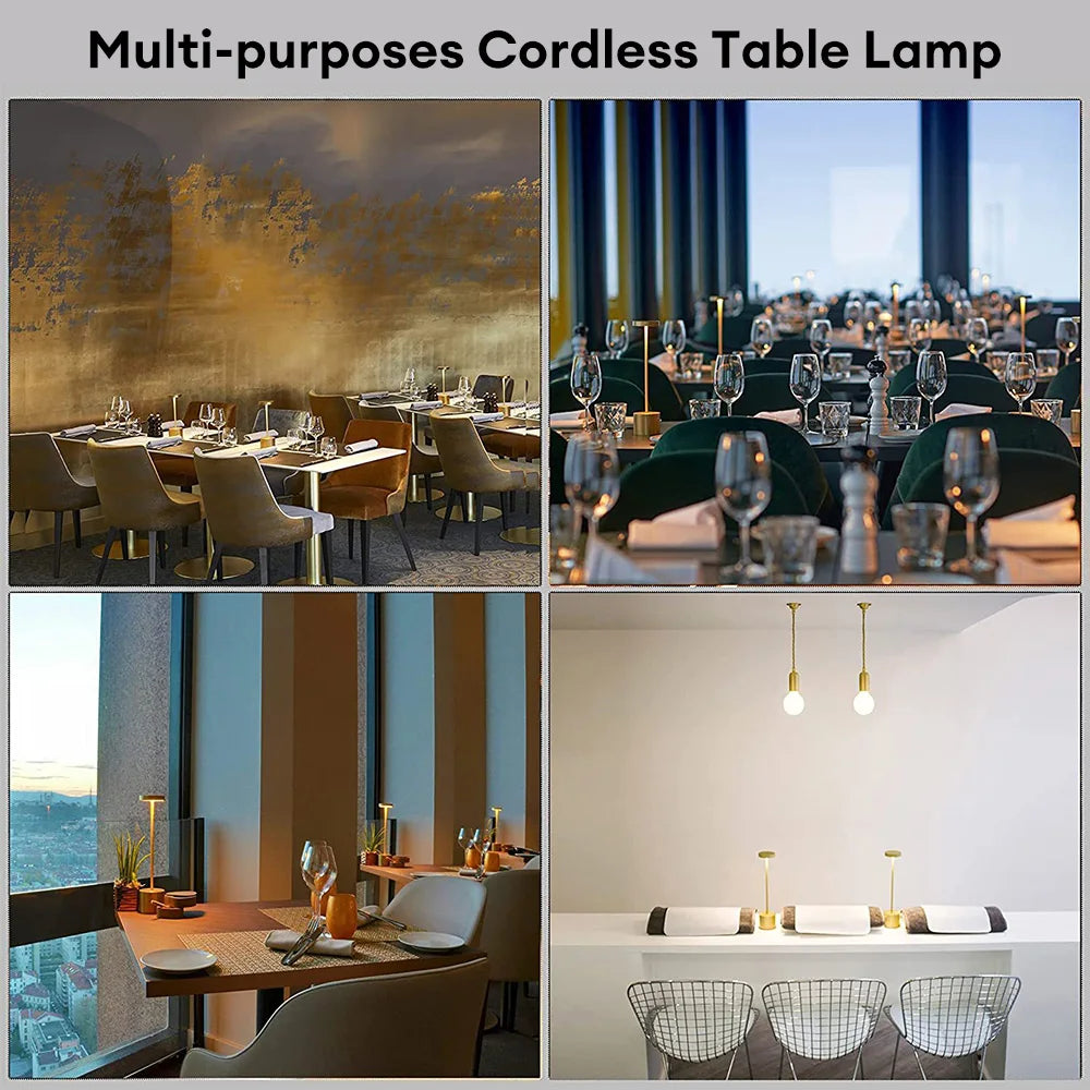 Classic Rechargeable Touch Table Lamp – Stepless Dimming & 3 Color Modes