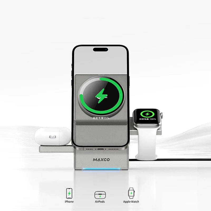 3-in-1 Magnetic Wireless Charger Stand