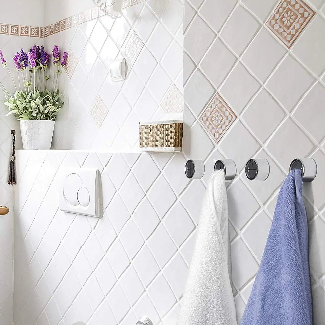 Adhesive Towel Plug Holder - Wall Mounted, Punch-Free Bathroom & Kitchen Organizer (3pcs)