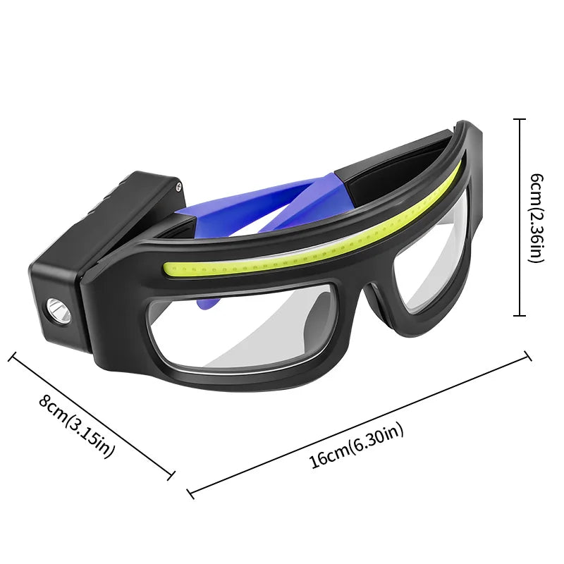 Smart Glasses Headlamp – USB-C Rechargeable Motion-Sensor Light