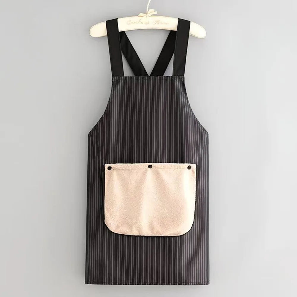 Waterproof Kitchen Apron with Removable Hand Towel