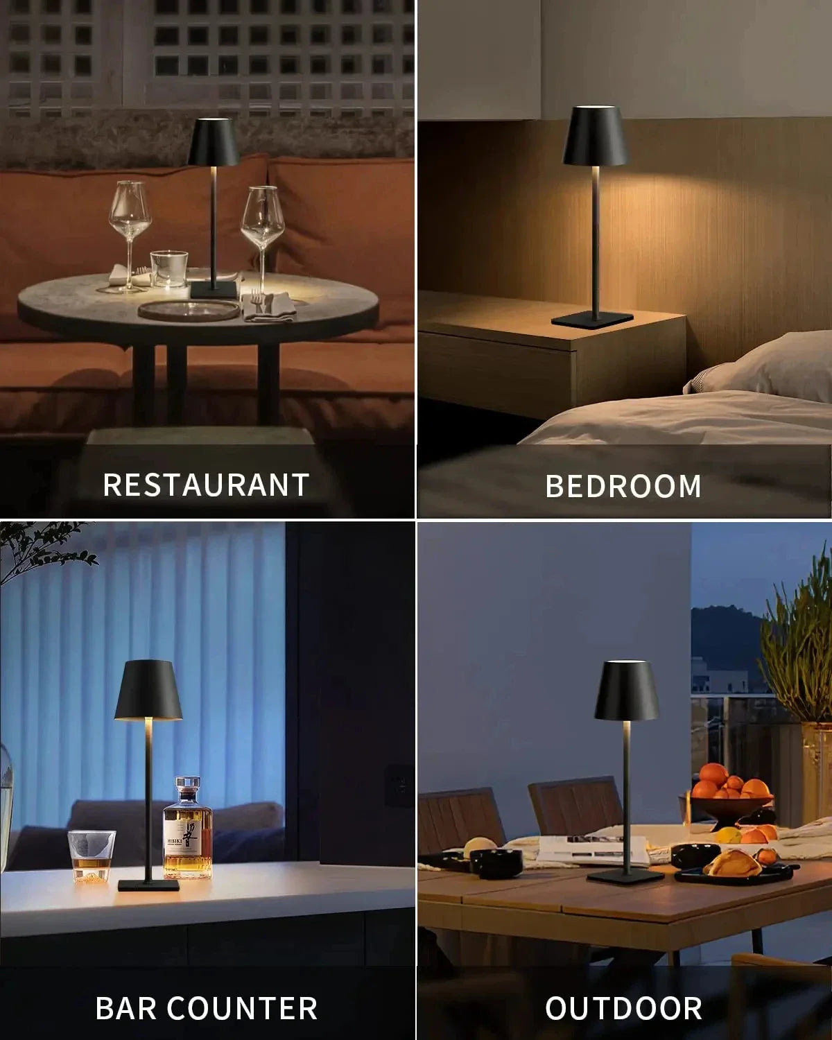 Wireless LED Table Lamp – Rechargeable Light with Touch Control