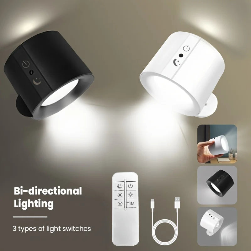 Modern Magnetic LED Wall Lamp – Rechargeable & Remote Controlled