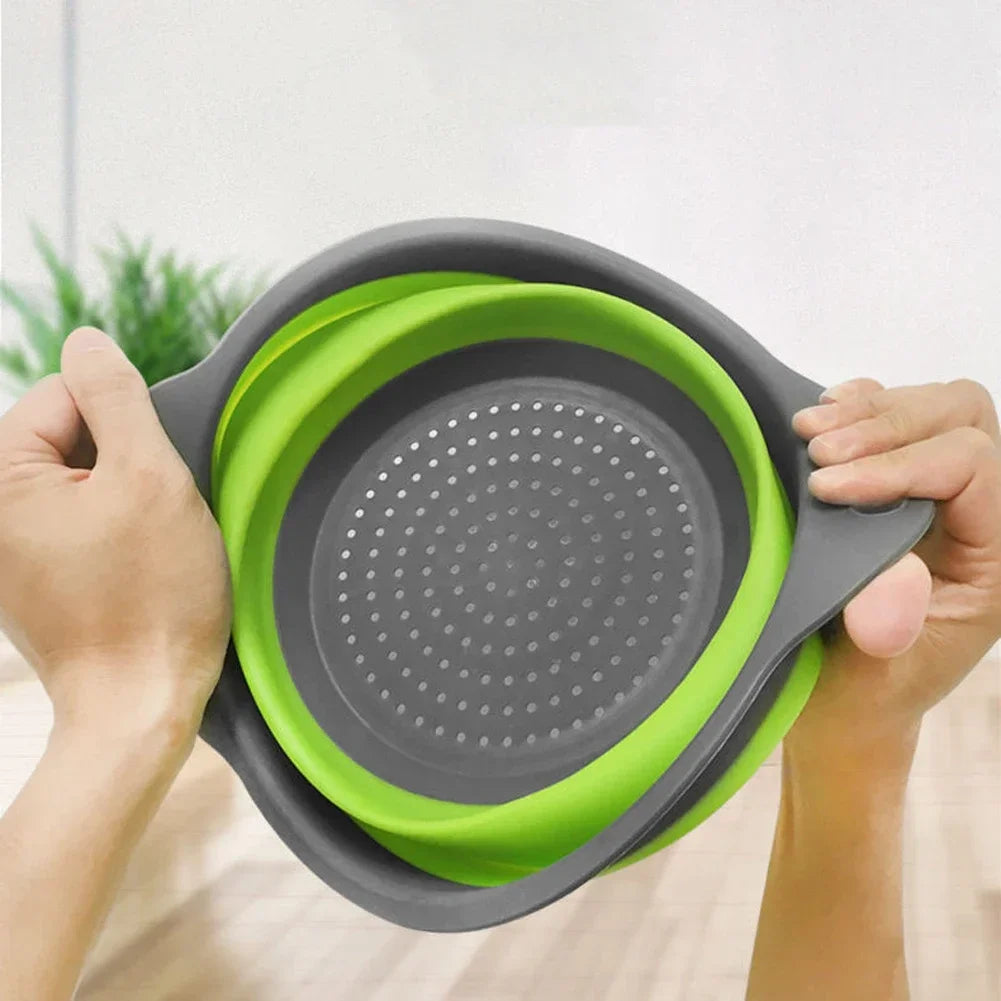Silicone Folding Drain Basket - Collapsible Fruit & Vegetable Washing Basket