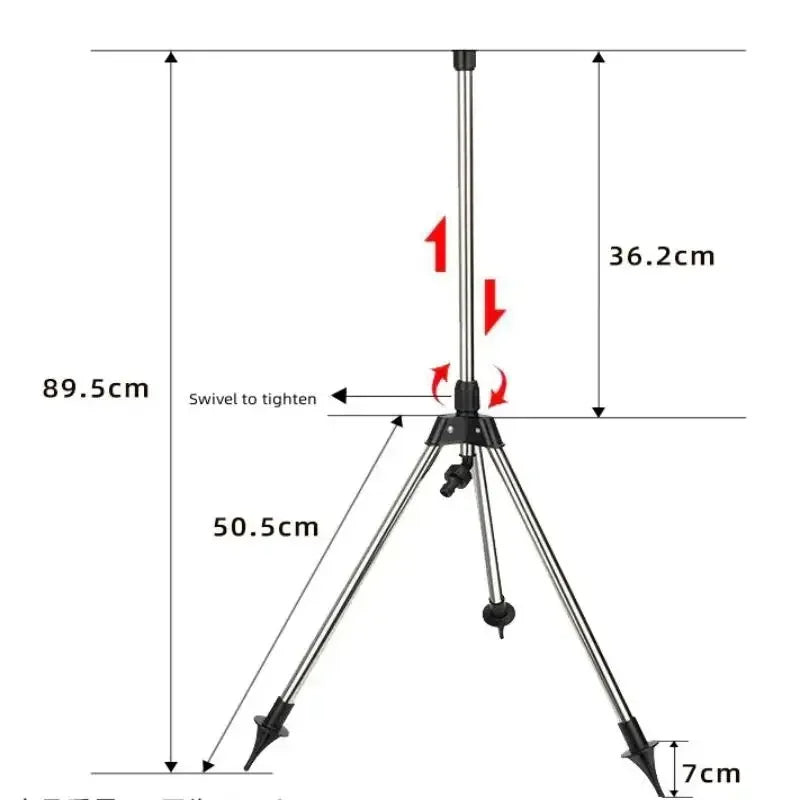 360° Garden Rotating Sprinkler – Stainless Steel Tripod Set