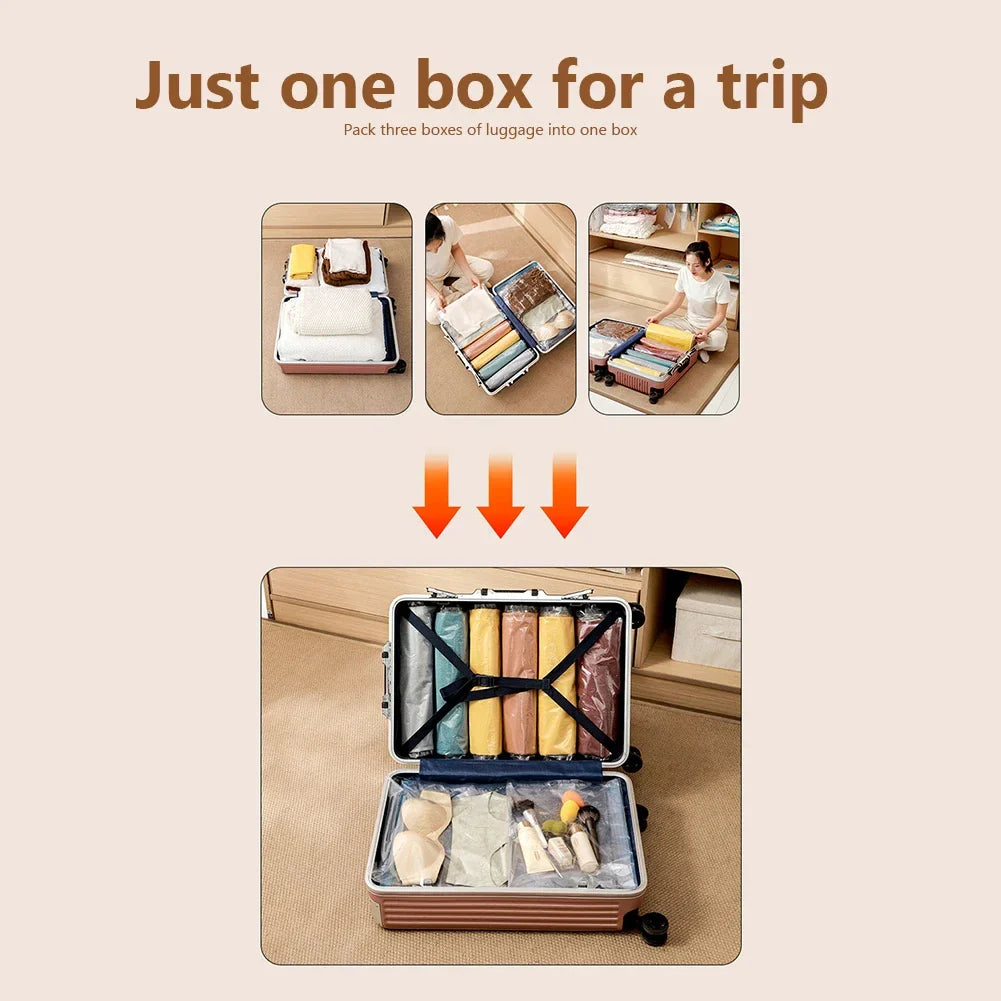 4PCS Reusable Vacuum Storage Bags with Hand Pump