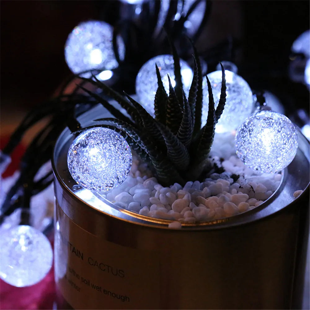 Solar Bubble Bead String Lights