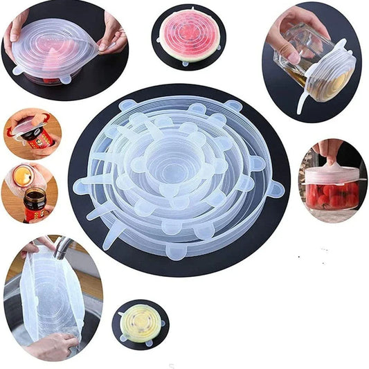 FreshSeal Reusable Silicone Stretch Lids – 6-Piece Set
