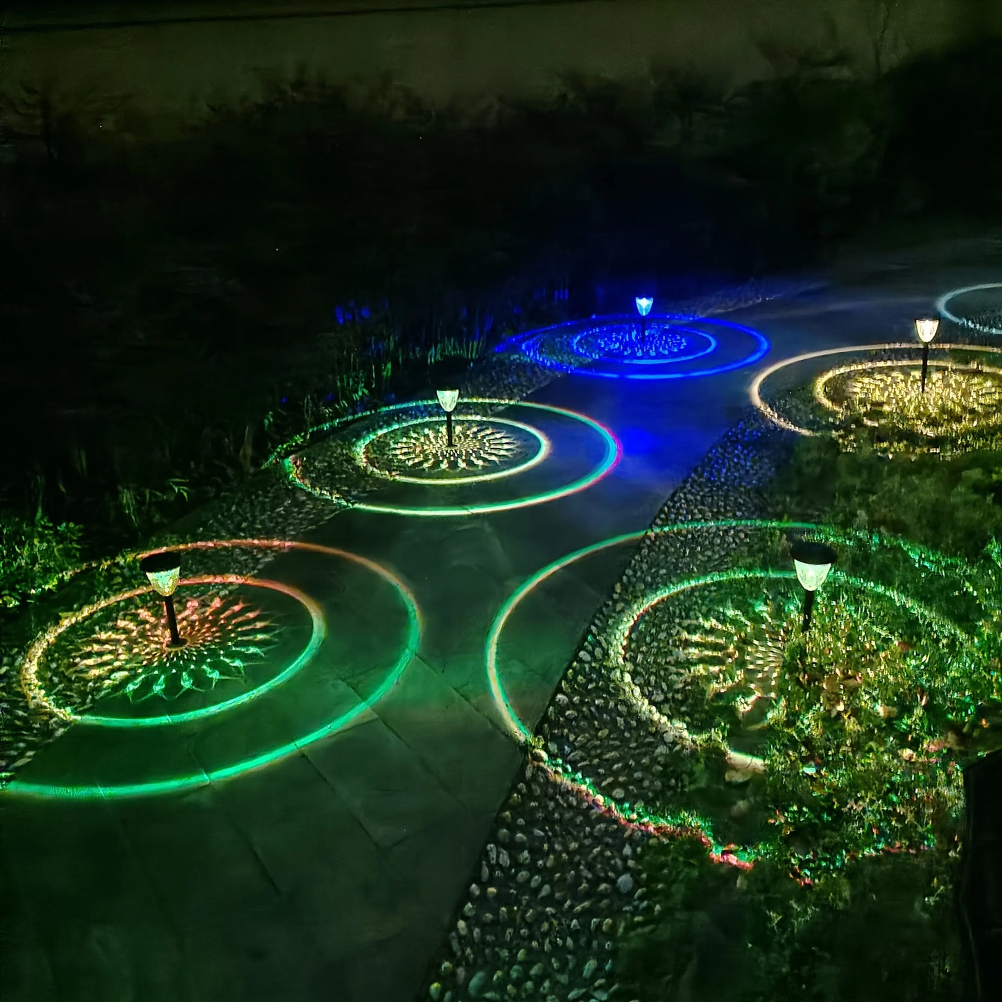 Solar Light Outdoor Waterproof Circle Shadow