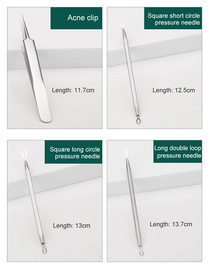 Acne & Blackhead Removal Needles Set - Stainless Steel Pore Cleaner Tool