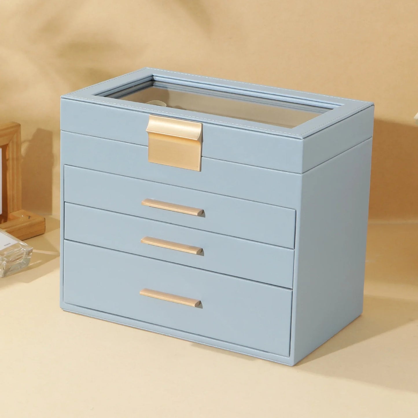 Aurora Gold Four-Layer Jewelry Organizer