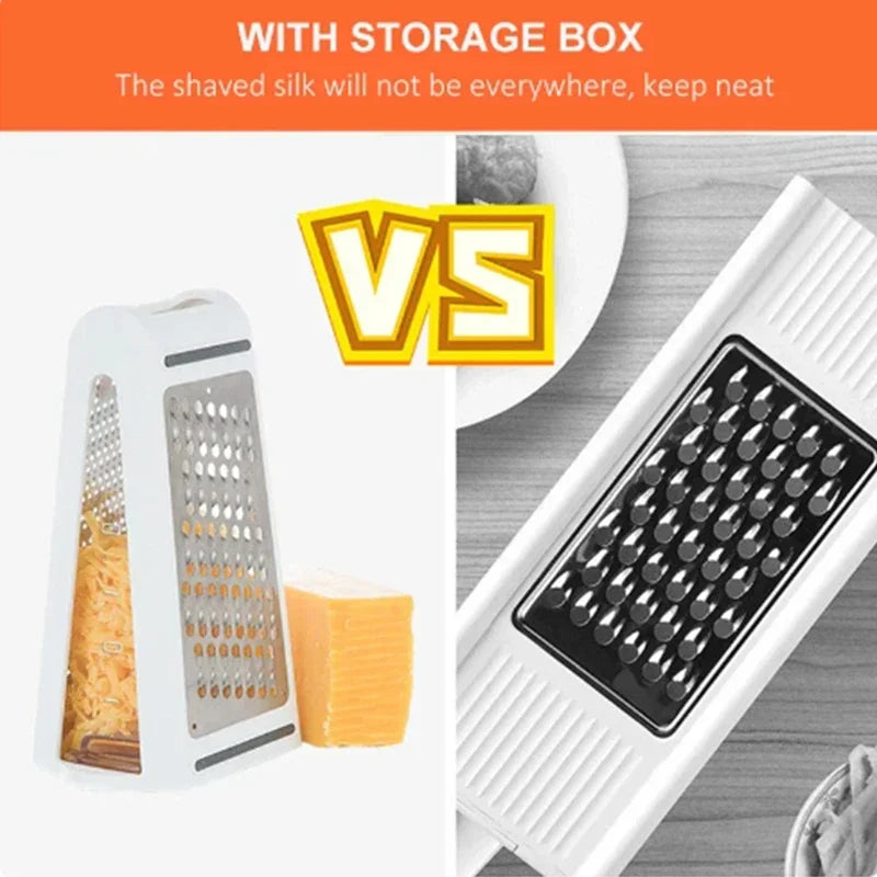 DualPrep 2-Sided Cheese & Vegetable Grater with Container