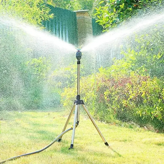 360° Garden Rotating Sprinkler – Stainless Steel Tripod Set