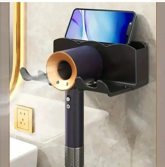 Wall-Mounted Hair Dryer Holder – No-Drill