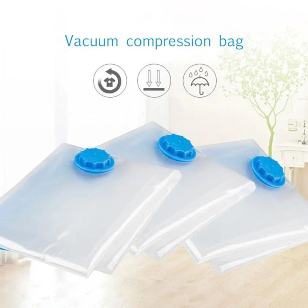 4PCS Reusable Vacuum Storage Bags with Hand Pump