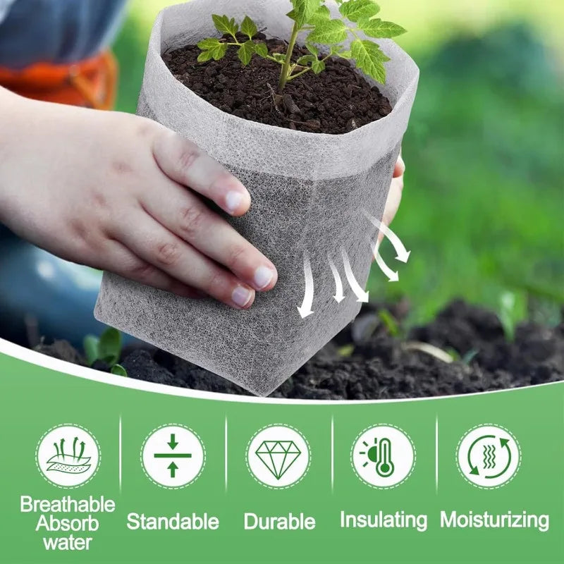 Biodegradable Grow Bags – Non-Woven Nursery Seedling Pots