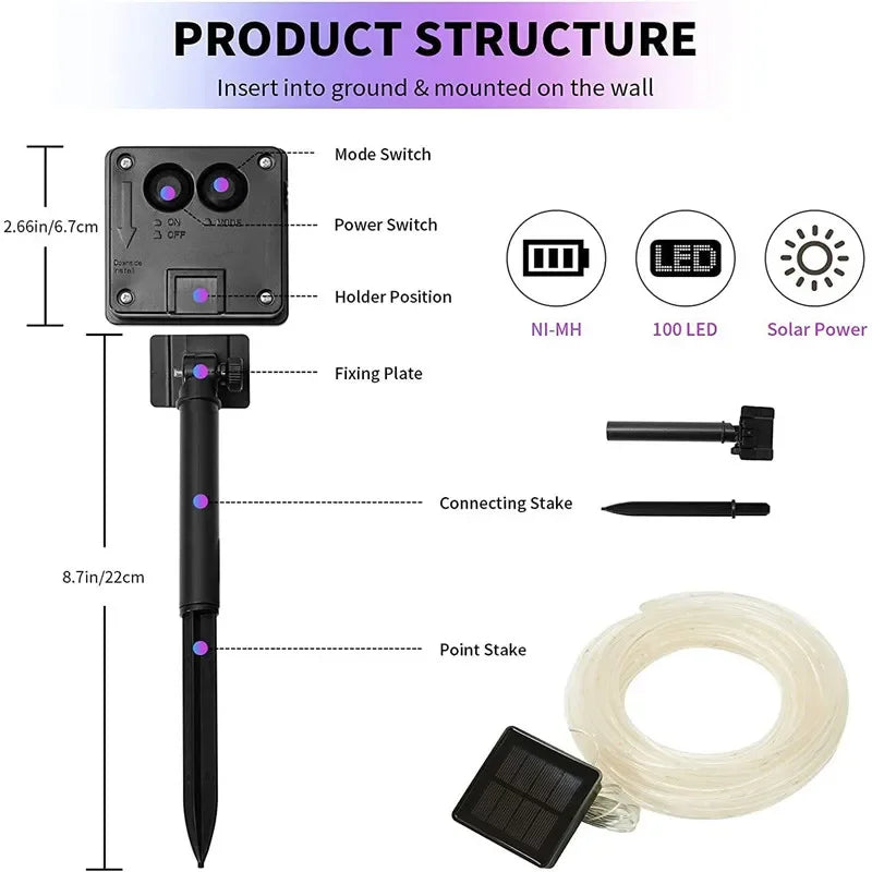 Solar Rope Strip Light – Outdoor Waterproof