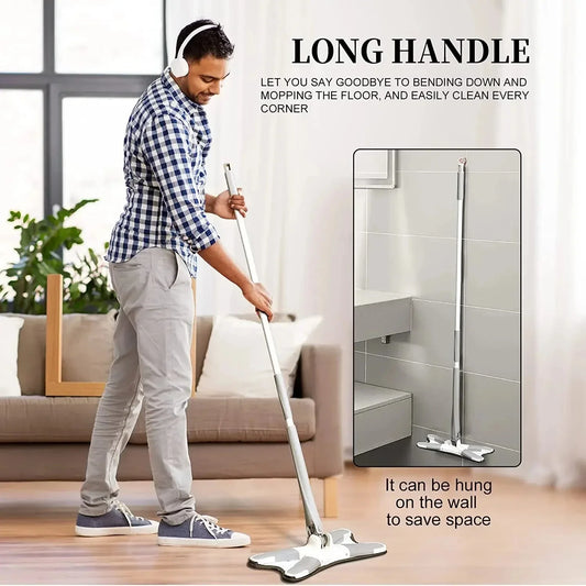 Self-Wringing Floor Mop with Replaceable Pads