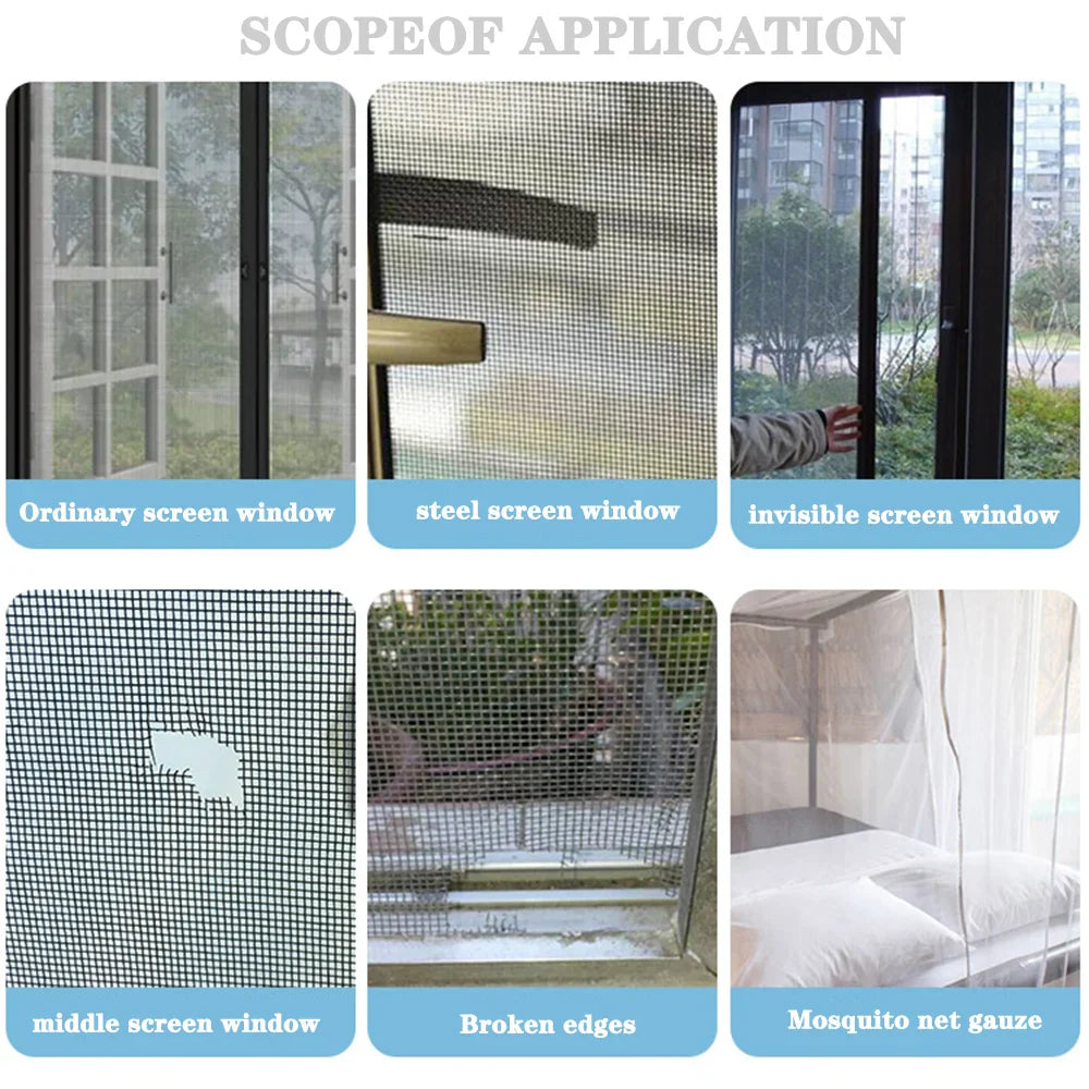 Waterproof Window Screen Repair Tape – Self-Adhesive Anti-Mosquito Mesh Patch