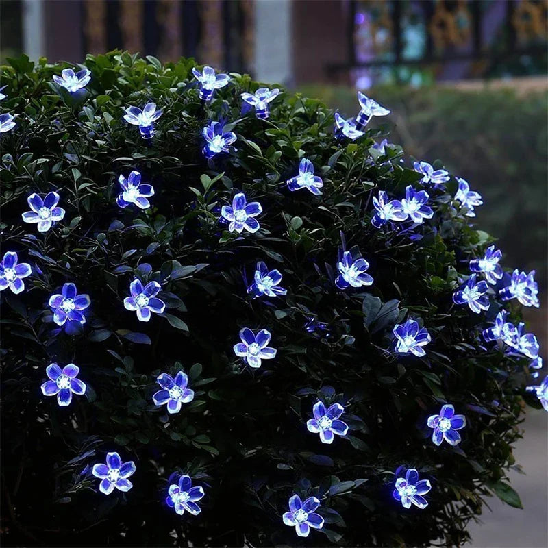 Solar Cherry Flower String Lights