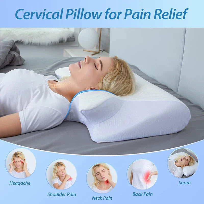Memory Foam Cervical Pillow – 2-in-1 Ergonomic Neck Support