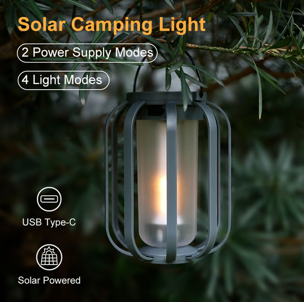 Solar Hanging Lantern with 4 Lighting Modes