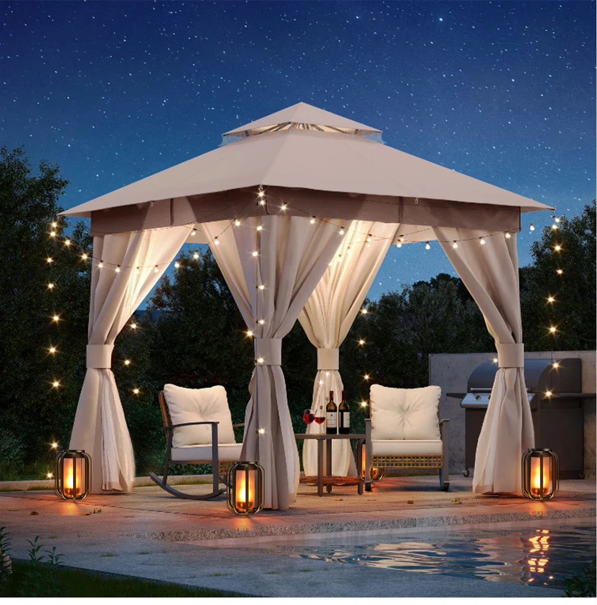 Solar Hanging Lantern with 4 Lighting Modes