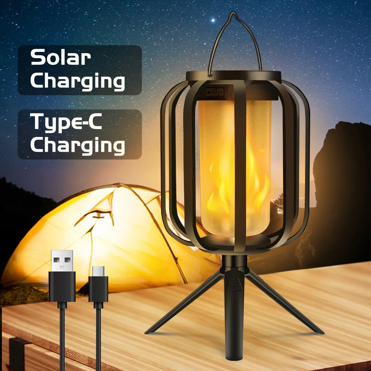 Solar Hanging Lantern with 4 Lighting Modes